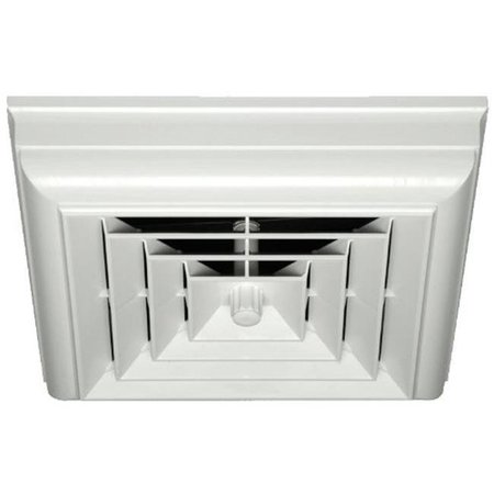 HAVACO QUICK CONNECT Havaco Quick Connect HT-CCG6B-S1D White Square Capital Crown Ceiling Diffuser and 6 in. Boot with Rotary Damper HT-CCG6B-S1D